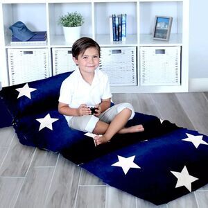 Butterfly Craze Floor Pillow Case Mattress Bed Lounger Cover, Star Navy
